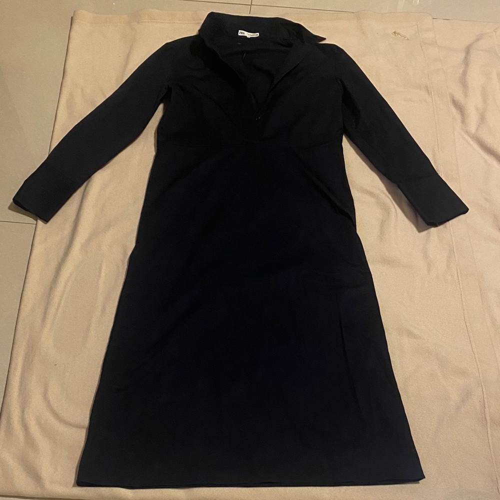 Zara Black Long Sleeve Dress